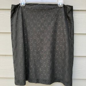 Maggie Boutique Lace Overlay Gray Skirt Size 10